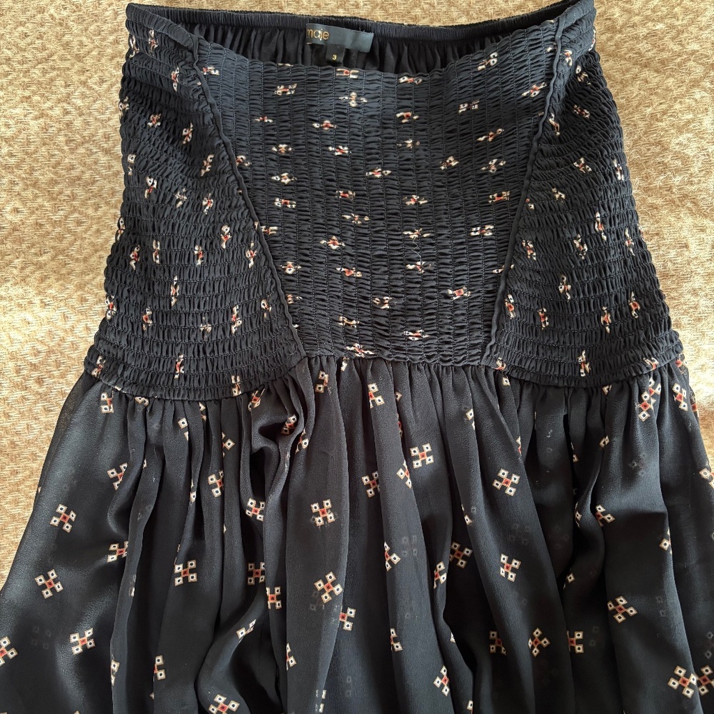 Maje elastic waist mini skirt